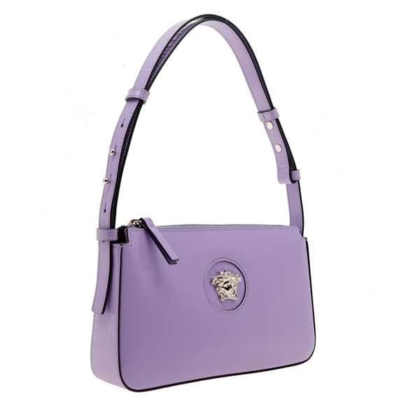 Versace Handbags - Versace Medusa Shoulder Bag Brushed Purple Leather New